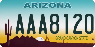 AZ license plate AAA8120