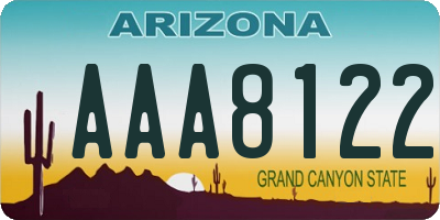 AZ license plate AAA8122