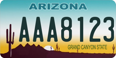 AZ license plate AAA8123