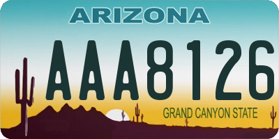 AZ license plate AAA8126