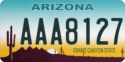 AZ license plate AAA8127