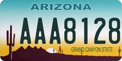 AZ license plate AAA8128