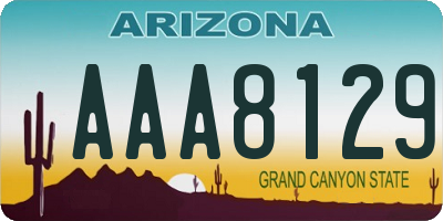 AZ license plate AAA8129