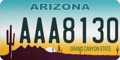 AZ license plate AAA8130