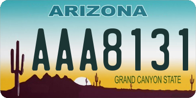 AZ license plate AAA8131