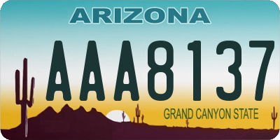 AZ license plate AAA8137