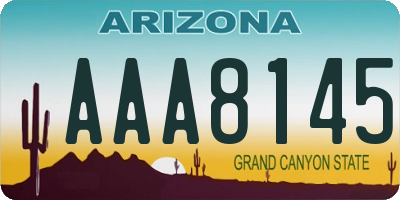 AZ license plate AAA8145