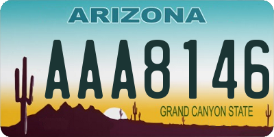 AZ license plate AAA8146