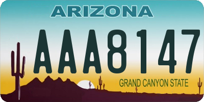 AZ license plate AAA8147