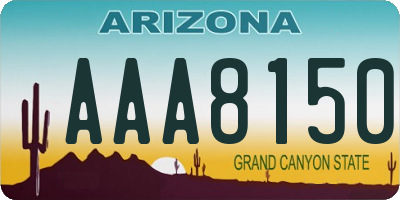 AZ license plate AAA8150