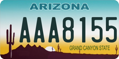 AZ license plate AAA8155