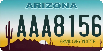 AZ license plate AAA8156