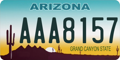 AZ license plate AAA8157