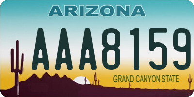 AZ license plate AAA8159