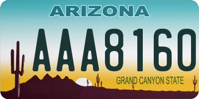 AZ license plate AAA8160