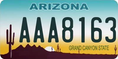 AZ license plate AAA8163