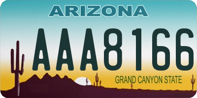 AZ license plate AAA8166