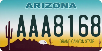 AZ license plate AAA8168