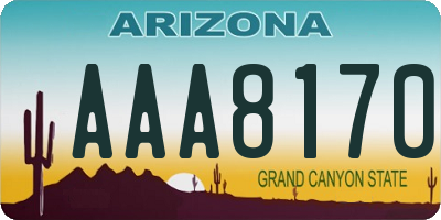 AZ license plate AAA8170