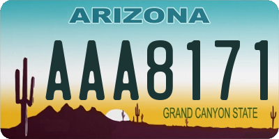 AZ license plate AAA8171