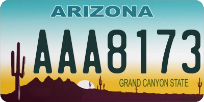 AZ license plate AAA8173