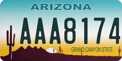 AZ license plate AAA8174