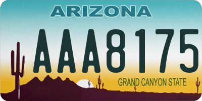 AZ license plate AAA8175