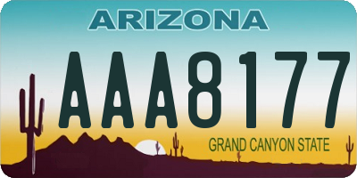 AZ license plate AAA8177