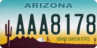 AZ license plate AAA8178