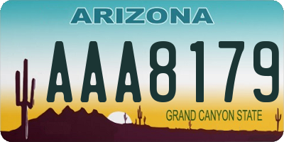 AZ license plate AAA8179