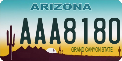 AZ license plate AAA8180