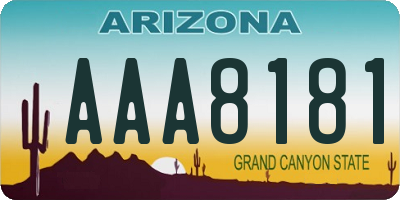 AZ license plate AAA8181