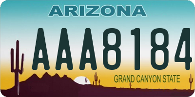 AZ license plate AAA8184