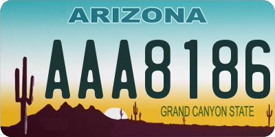 AZ license plate AAA8186