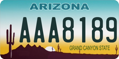 AZ license plate AAA8189