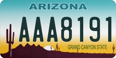 AZ license plate AAA8191