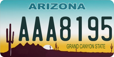 AZ license plate AAA8195