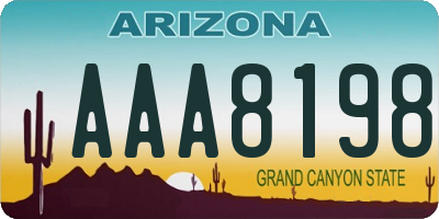 AZ license plate AAA8198