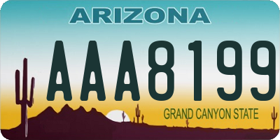 AZ license plate AAA8199