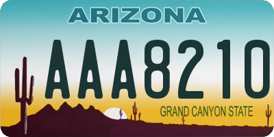 AZ license plate AAA8210