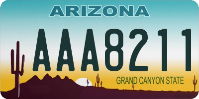 AZ license plate AAA8211