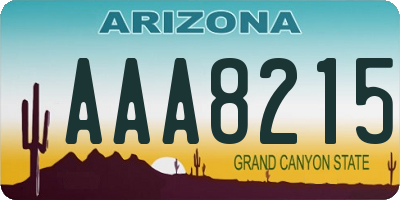 AZ license plate AAA8215