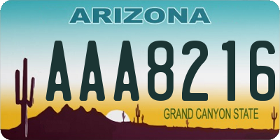 AZ license plate AAA8216