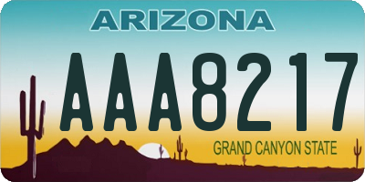 AZ license plate AAA8217