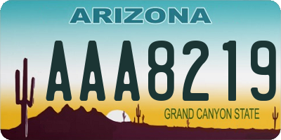 AZ license plate AAA8219