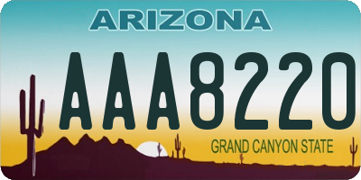 AZ license plate AAA8220