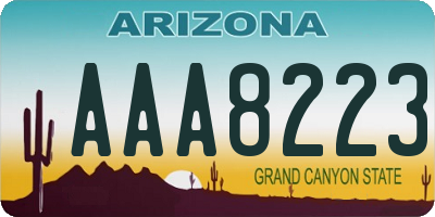 AZ license plate AAA8223