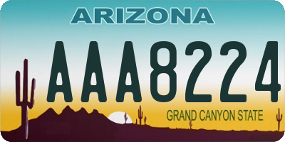 AZ license plate AAA8224