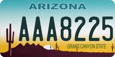 AZ license plate AAA8225