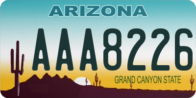 AZ license plate AAA8226